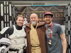 Marco Bossow, Paul Sun-Hyung Lee and Andy Brown at FanExpo Vancouver